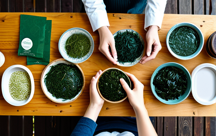 해조류 바이오소재의 생산 프로세스 혁신 - **Eco-Friendly Seaweed Extraction:** "A clean, modern laboratory showcasing seaweed being processed ...